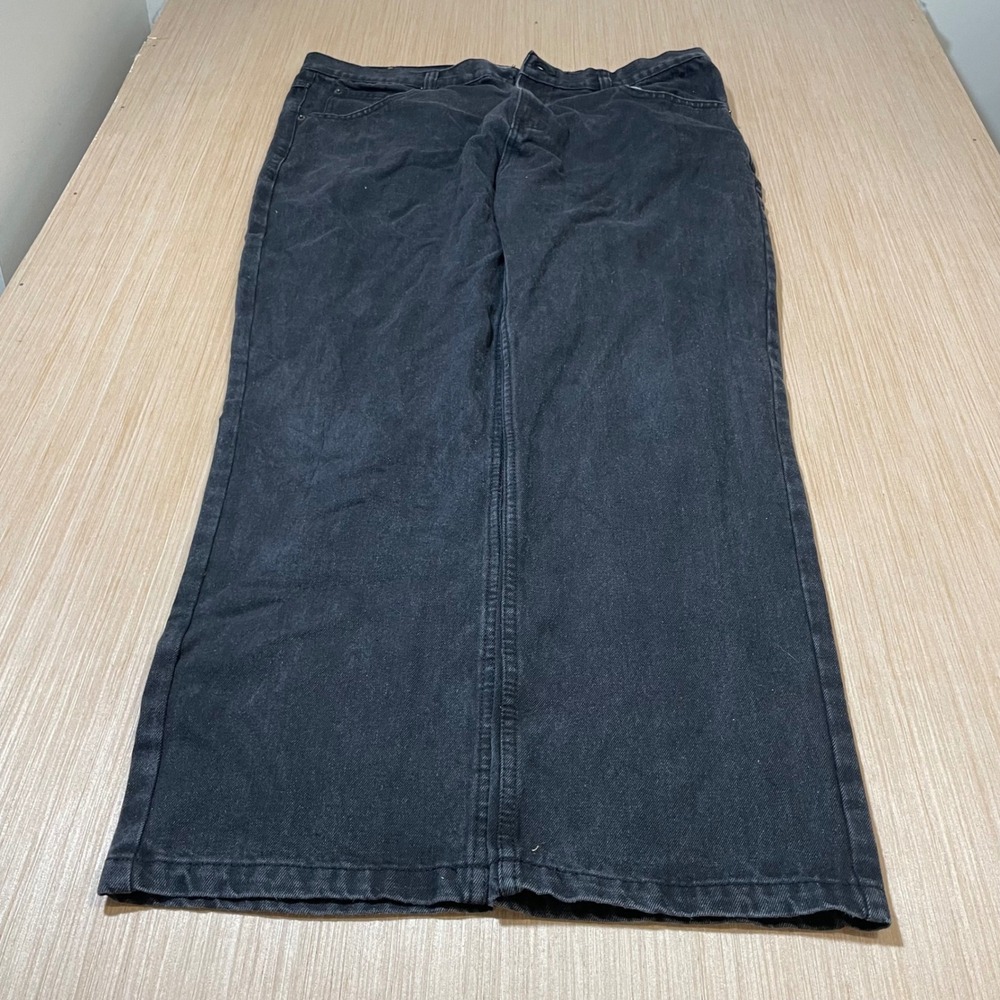 Unbranded Denim Jeans Mens Black Straight Leg Faded Wash 38x27